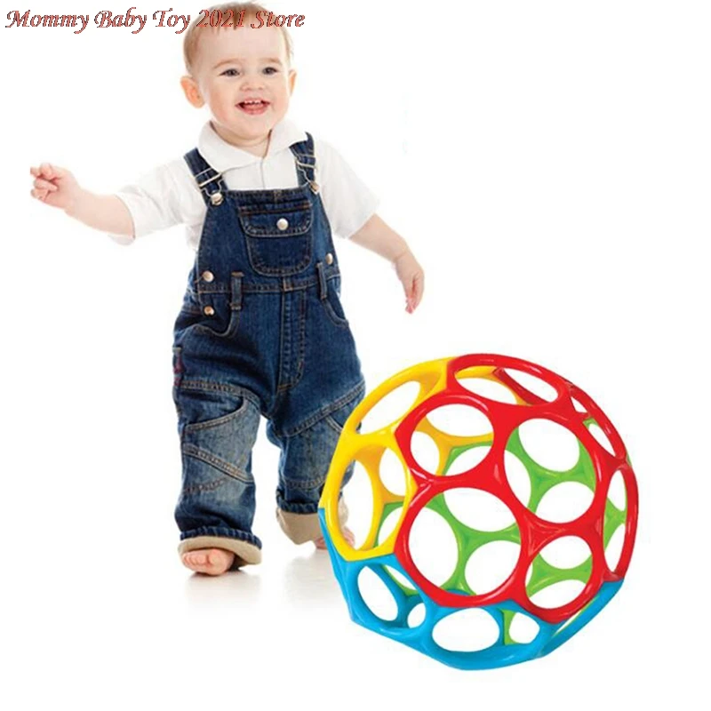 

1pc Large Rattles Develop Baby Intelligence Grasping Gums Wave Ball Hand Bell Funny Bite Catch Hole Toys for Children Infant Toy