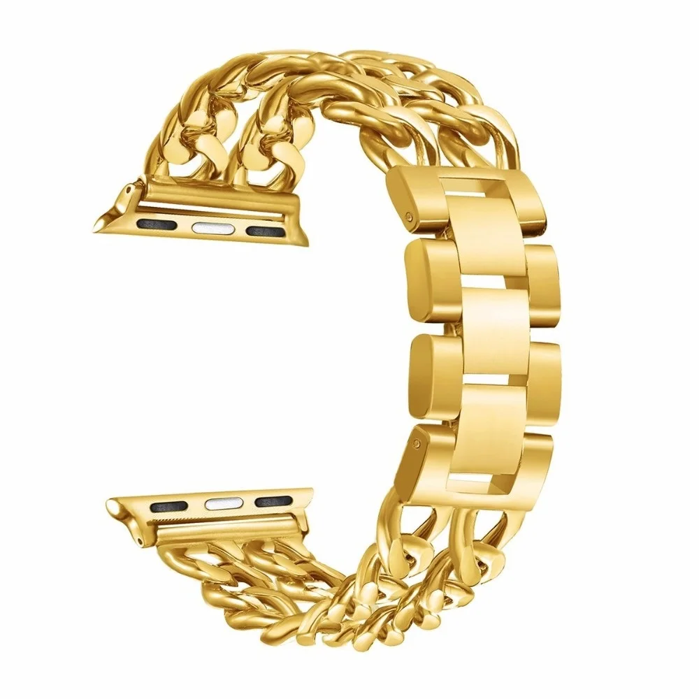 Браслет из нержавеющей стали для Apple Watch Series 4 5 40 мм 44 мм браслет 38 мм 42 мм для iWatch Series 3 2 38 мм 42 мм - Цвет ремешка: gold