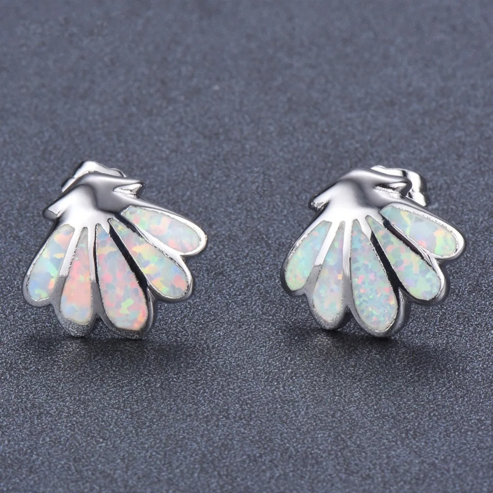 Cute Seashell White/Blue Earrings Fashion Women Wedding Party Stud Jewelry Accessories Valentine''s Day Birthday Gift | Украшения и