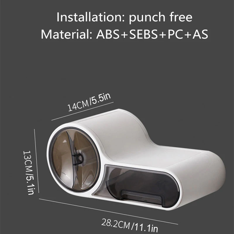 

Baffect Bathroom Toilet Paper Holder Paper Tissue Box Plastic Toilet Dispenser Wall Mounted Roll Paper Storage Box Free Punching