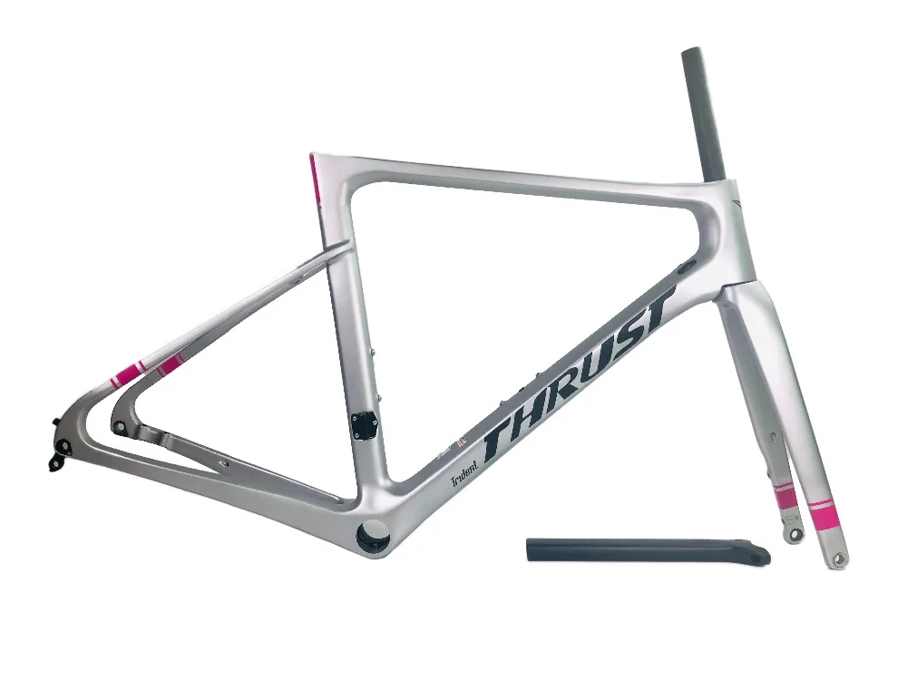 THRUST NEW T1000 Silver Pink Disc brake Super light carbon road frame bike accessories UD Glossy/Matte 2 years warranty