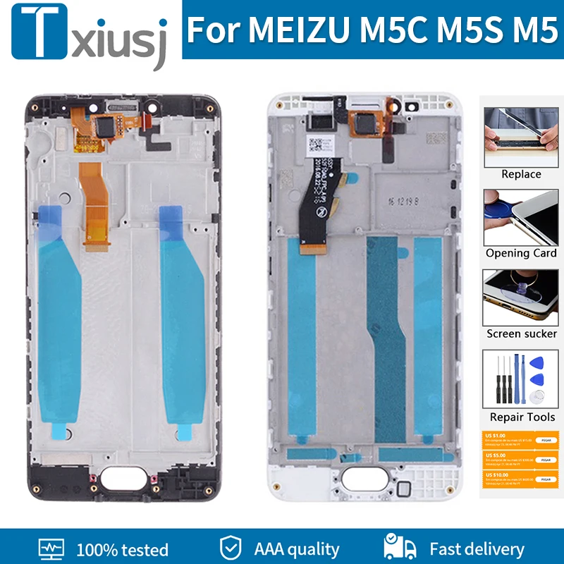 

For MEIZU Display For MEIZU M5 M5S M5C LCD Touch+Screen Assembly With Frame Digitizer Replacement For MEIZU M5S LCD Screen