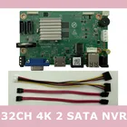 32CH * 4KP H.265H.264 NVR сетевой цифровой видеорегистратор 2 SATA Max 14T ONVIF VMS XMEYE P2P Распознавание лиц RTSP