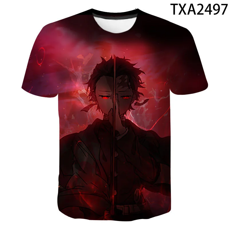 Anime T Shirt Demon Slayer Kimetsu no Yaiba Cosplay Men Women Children Kamado Tanjirou Nezuko sword Tee Cool | Мужская одежда