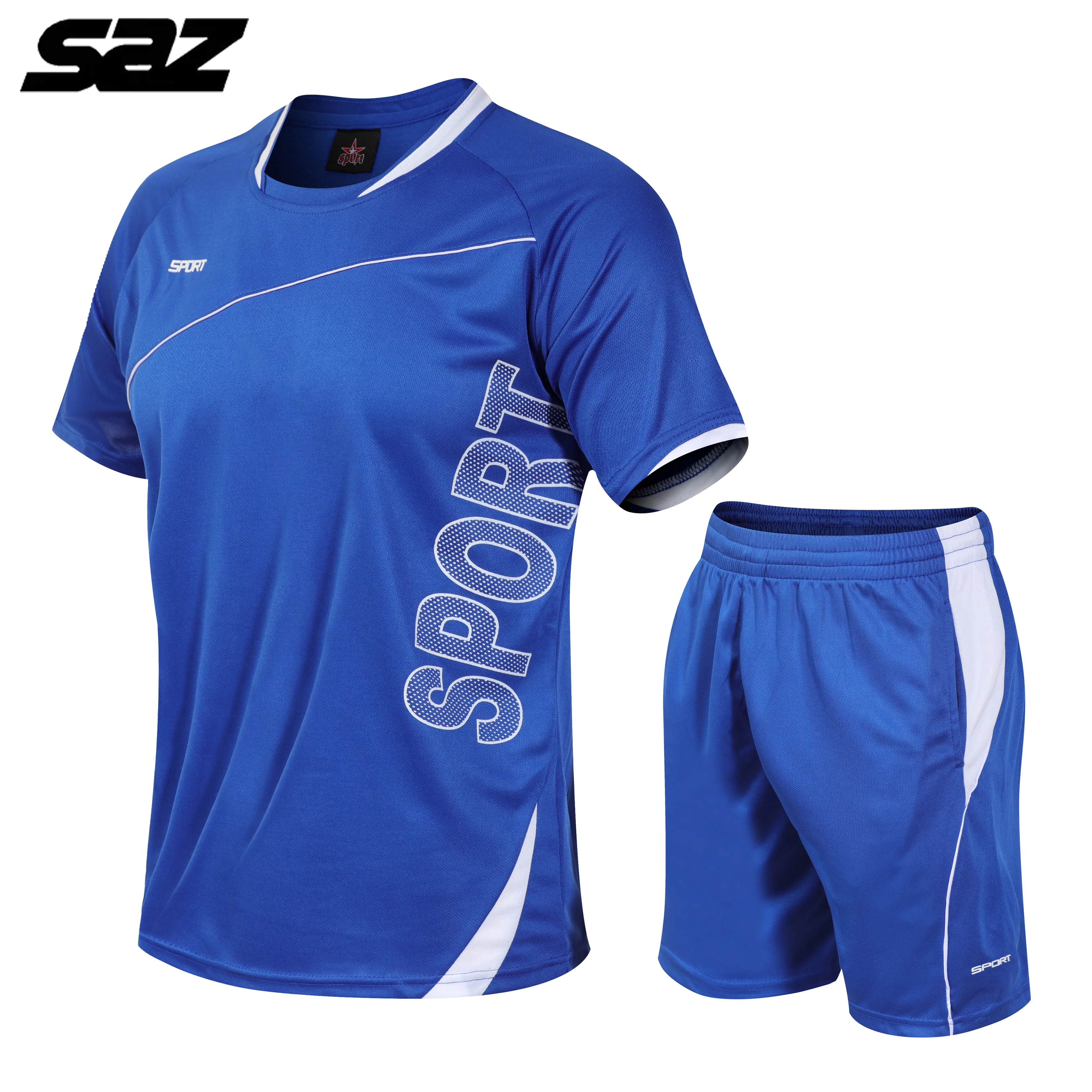 

SAZ 2021 Summer Hot Style Men's Sports Set Fitness Running Short Sleeve Loose Sports 2 Piece Tracksuit