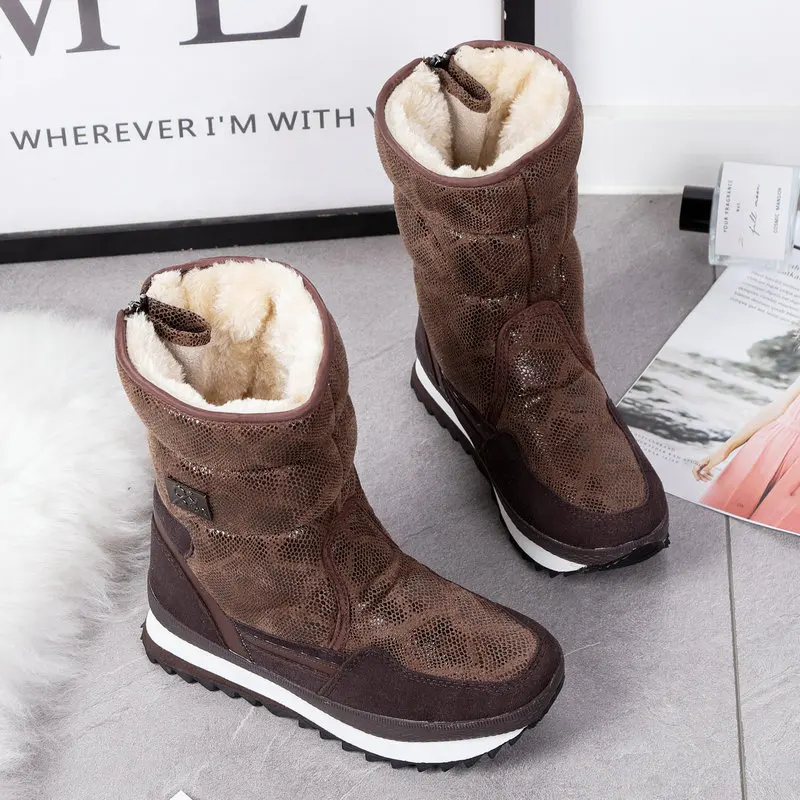 Женские зимние ботинки теплые из толстого хлопка с перьями женские на молнии