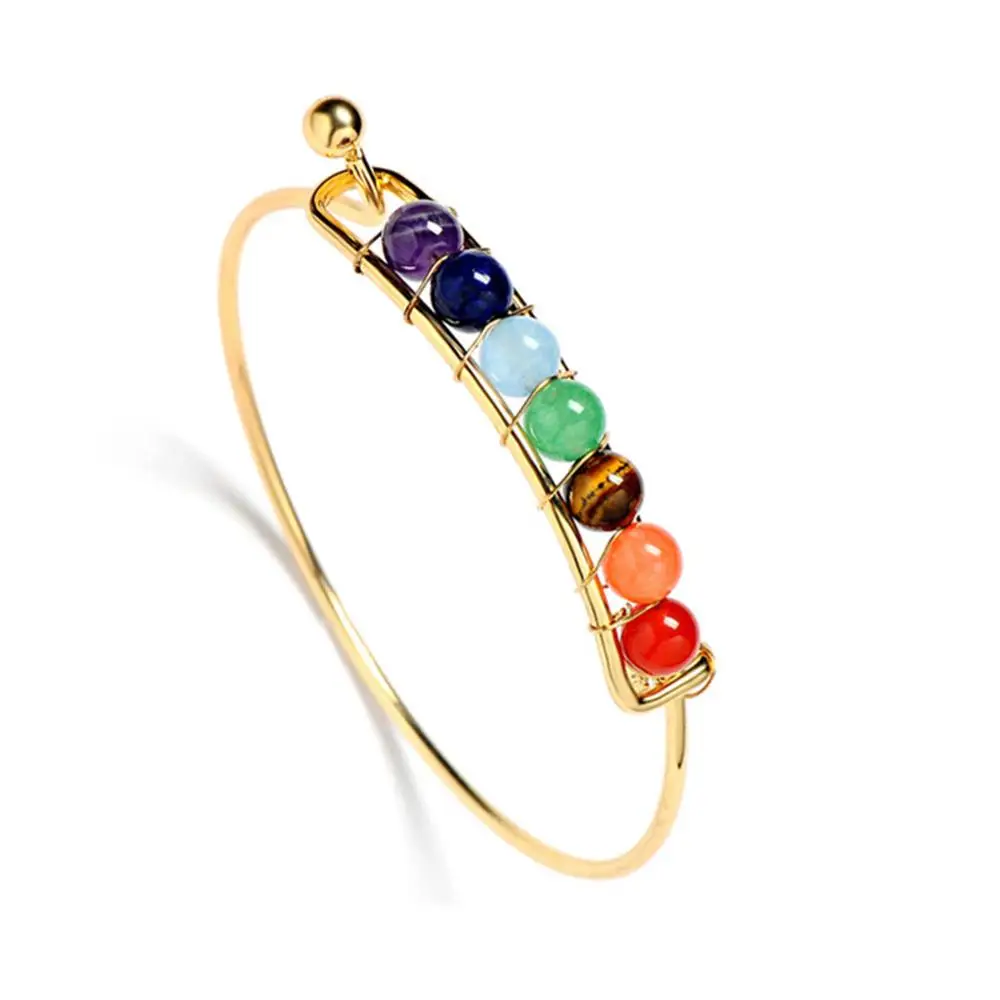 Fashion bracelet gold seven colored stone | Bangles