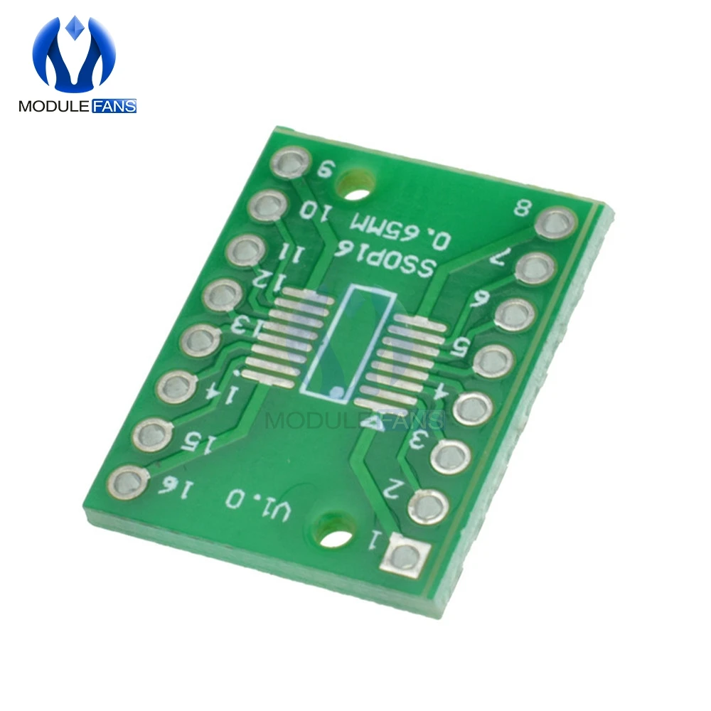 50pcs Diy Kit TSSOP16 SOP16 SSOP16 To DIP16 0.65/1.27mm IC Adapter PCB Board Module | Электронные компоненты и