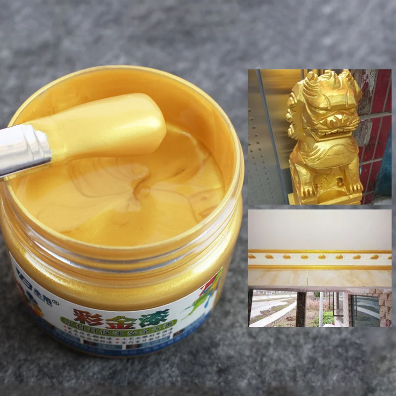 Gold Water-based Acrylic Paint Wood Lacquer Metal Varnish Coatings for Furniture Cars Statuary Coloring Tasteless