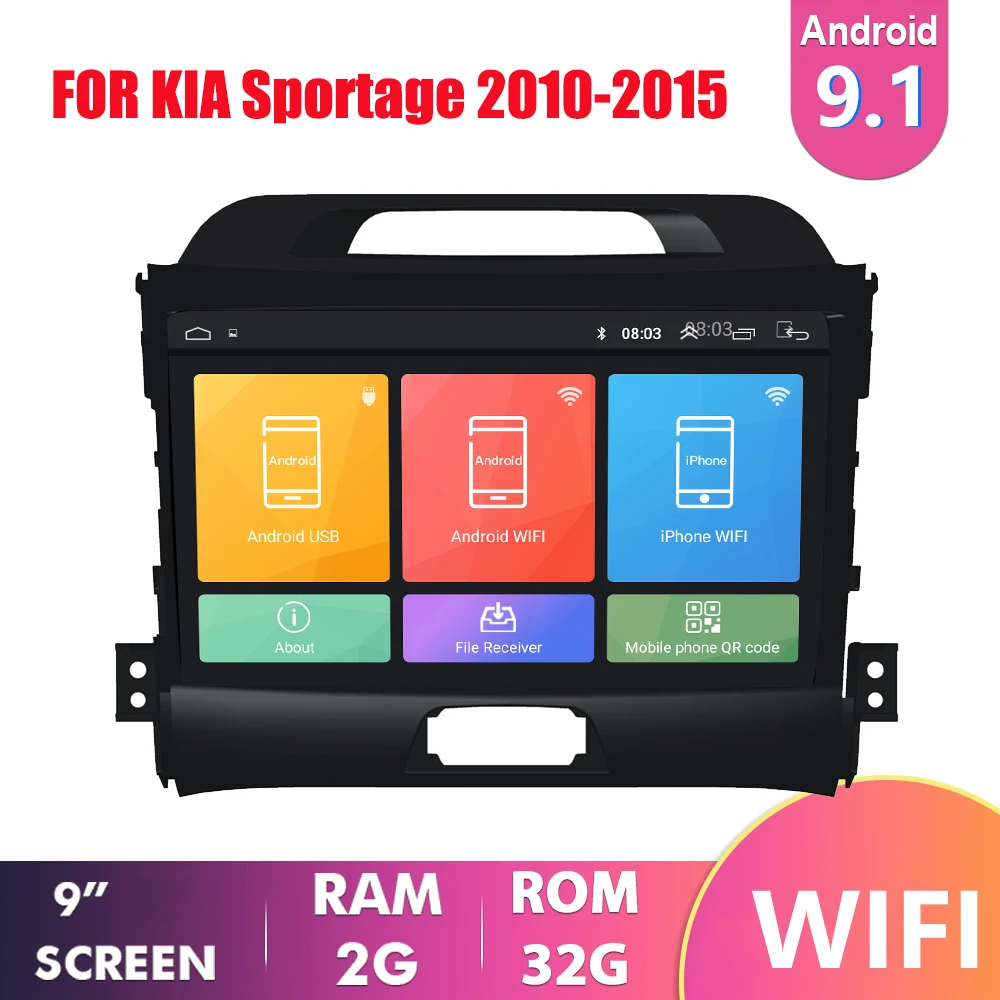 Для KIA sportage 2010 2011 2012 2013 2014 2015 2Din автомобильный Android 9 1 Радио мультимедийный плеер 2