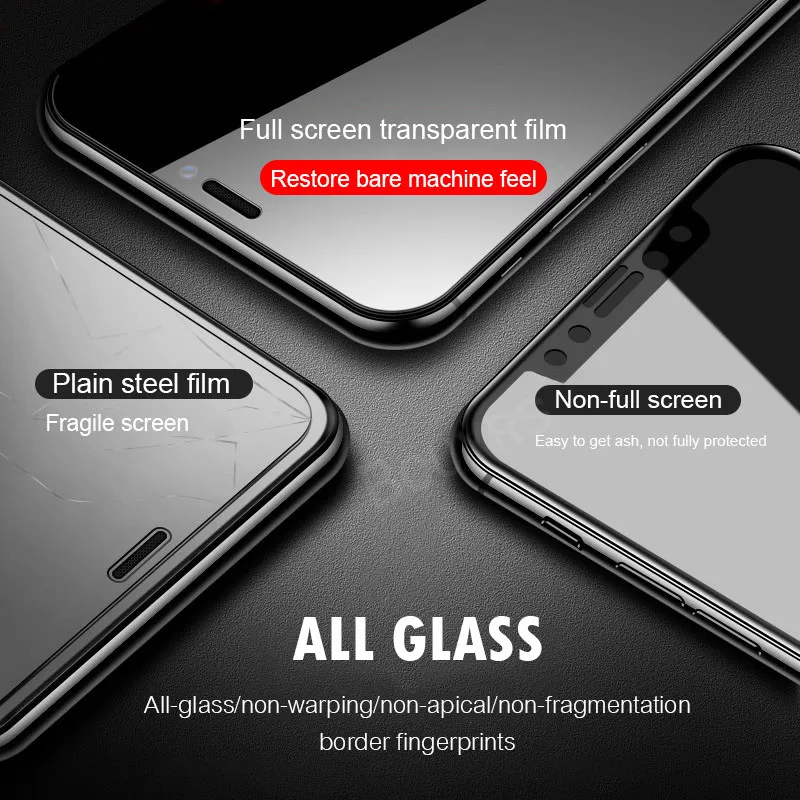 3 шт полное покрытие защитное закаленное стекло для iPhone 11 7 8 6 6s Plus X XR XS Защита экрана для iPhone XR XS 11 Pro Max стекло