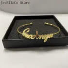 Регулируемый браслет из нержавеющей стали с именем на заказ, персонализированный подарок на день рождения