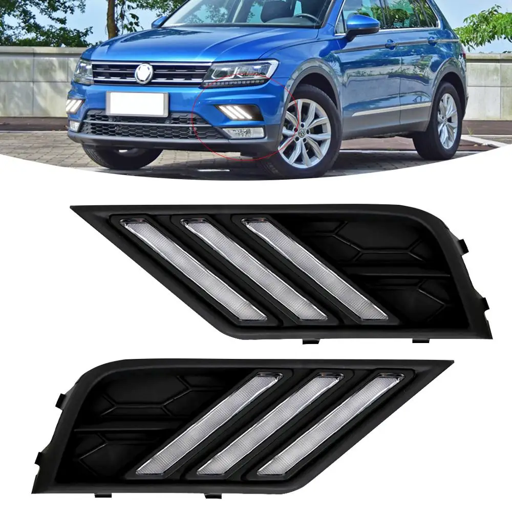 Дневные ходовые огни M &amp C светодиодный светильник для VW Volkswagen Tiguan 2017 2018 2019 2 шт. с