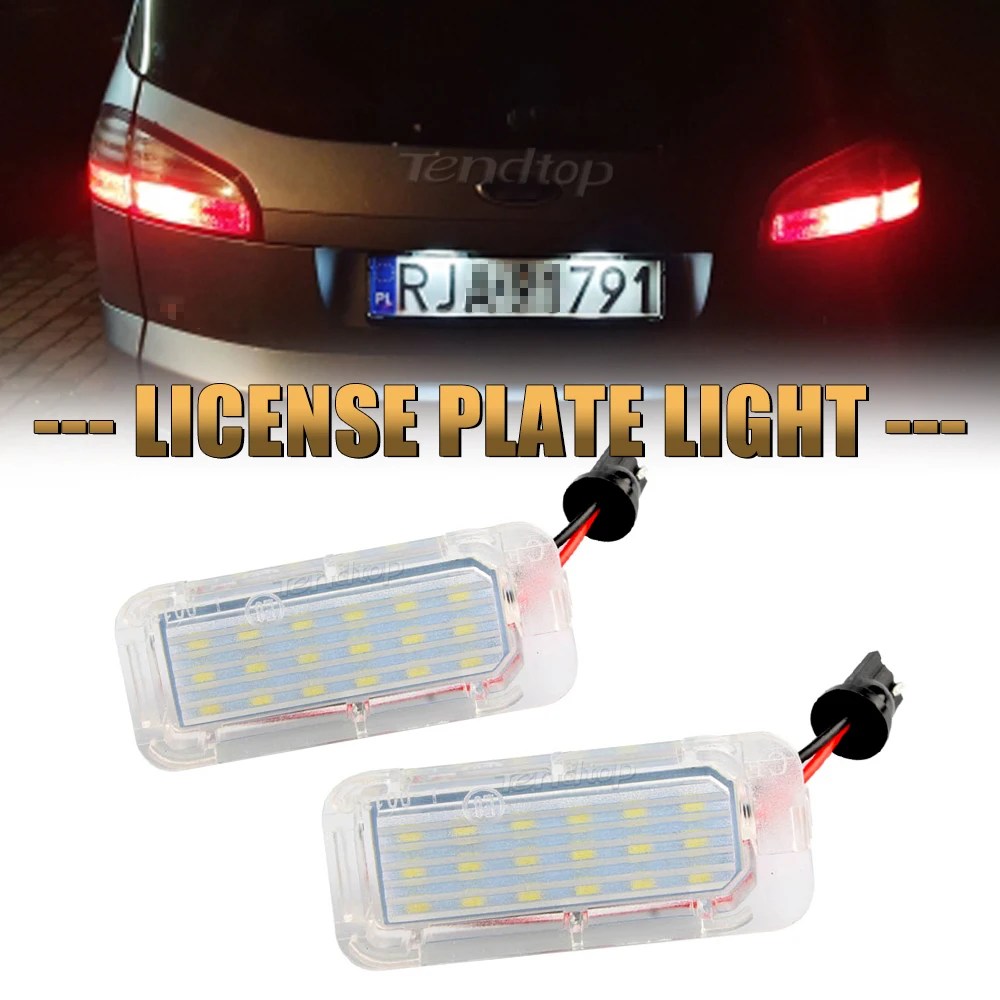 2pcs Canbus No Error LED Number License Plate Light For Ford Focus 5D Fiesta Mondeo MK4 C-Max MK2 S-Max Kuga Galaxy Auto Lamp