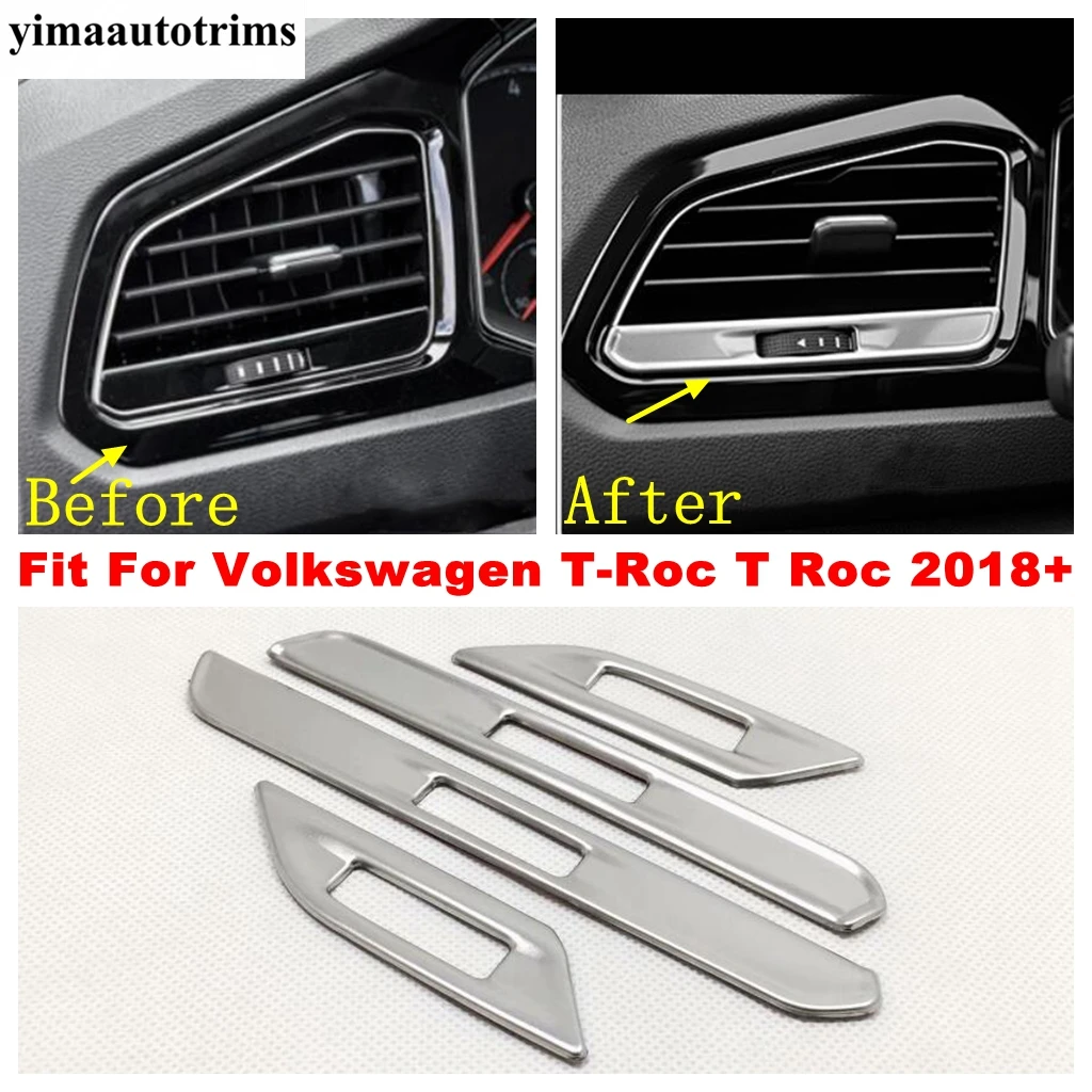 

Car Accessories Front Air Conditioner AC Outlet Vent Adjustment Strip Cover Trim Interior For Volkswagen T-Roc T Roc 2018 - 2021