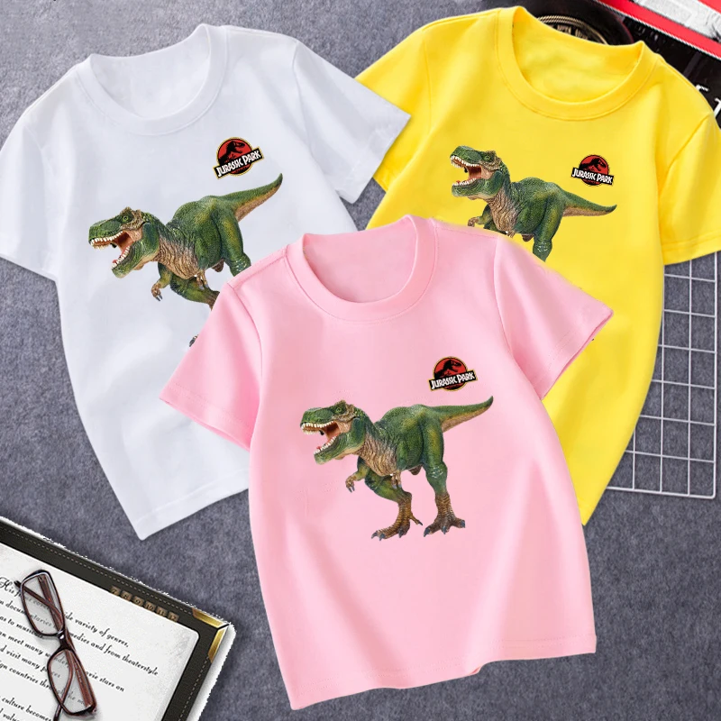 

Boys Girls Casual Tops Cute Realistic Image of Dinosaur Kids T Shirt Summer New 2021 Fashion Short Sleeve Children Tshirts