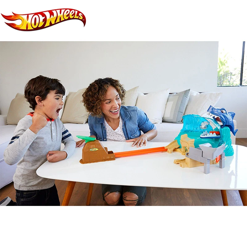 Оригинальные игрушки Hot Wheels гоночный город Акула пляжная битва игровой набор
