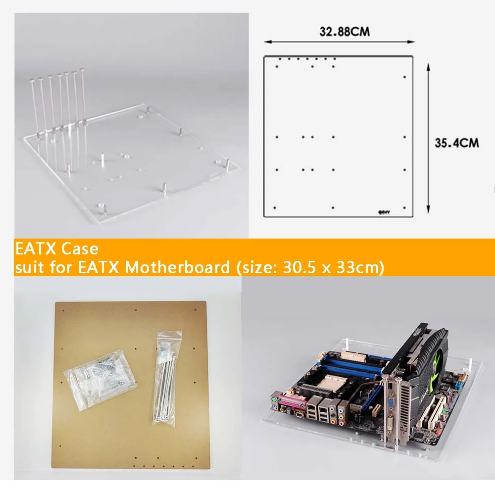PC открытая рама тестовая скамья шасси Mini ITX MATX EATX ATX материнская плата чехол для компьютера DIY настенная подставка VESA задняя вешалка держатель