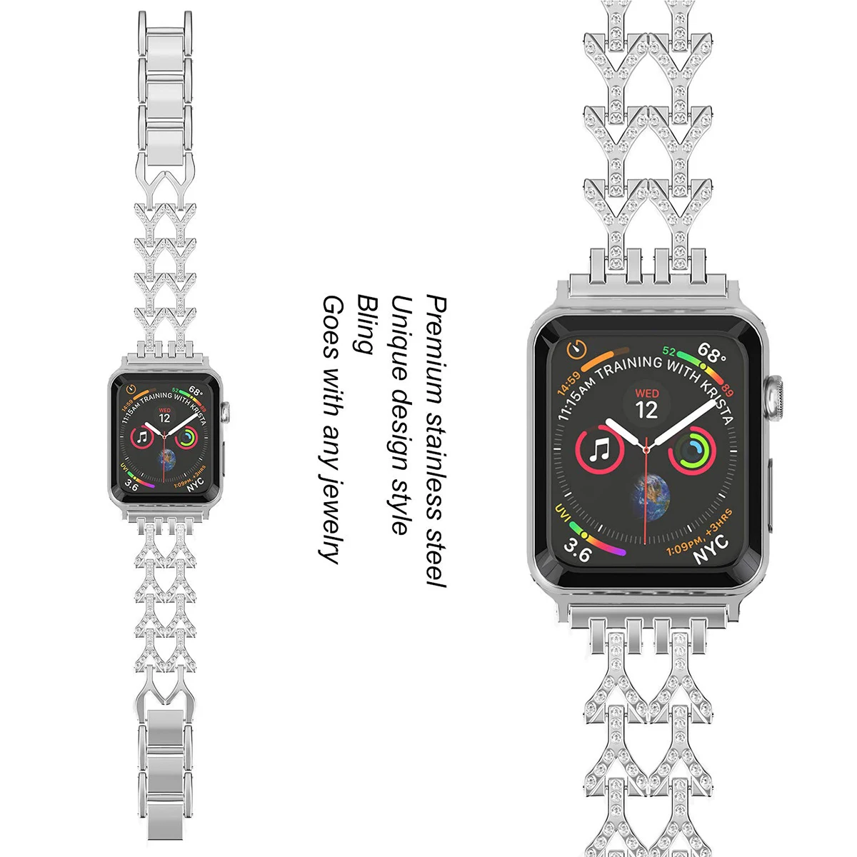 

SOONHUA Watch Strap Bracelet Stainless Steel Watch Straps Band For Apple Watch Series 1/2/3/4 38mm 42mm