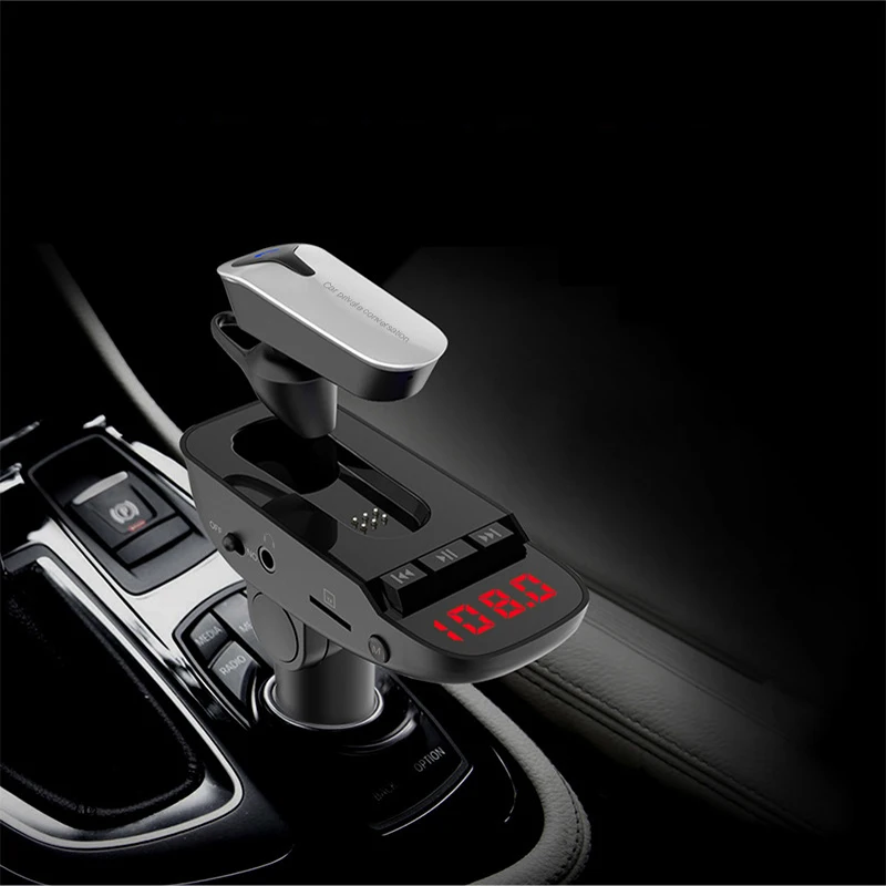 Автомобильная bluetooth-гарнитура, Bluetooth, автомобильный комплект, Bluetooth, громкая связь, Автомобильный MP3-плеер, Bluetooth V4.2, поддержка TF/U диск, автомобильное зарядное устройство