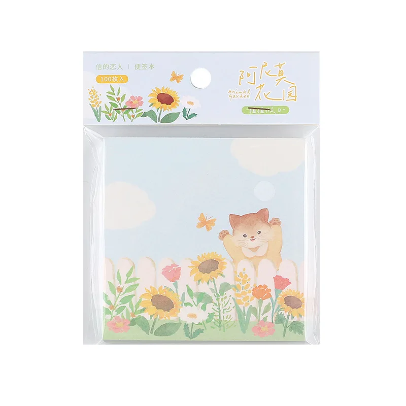 

100/PCS Fresh Creative Animal Ins Fresh Forest Memo Pad Journal DIY Decoration Base Material Paper Collage Scrapbook Stationery
