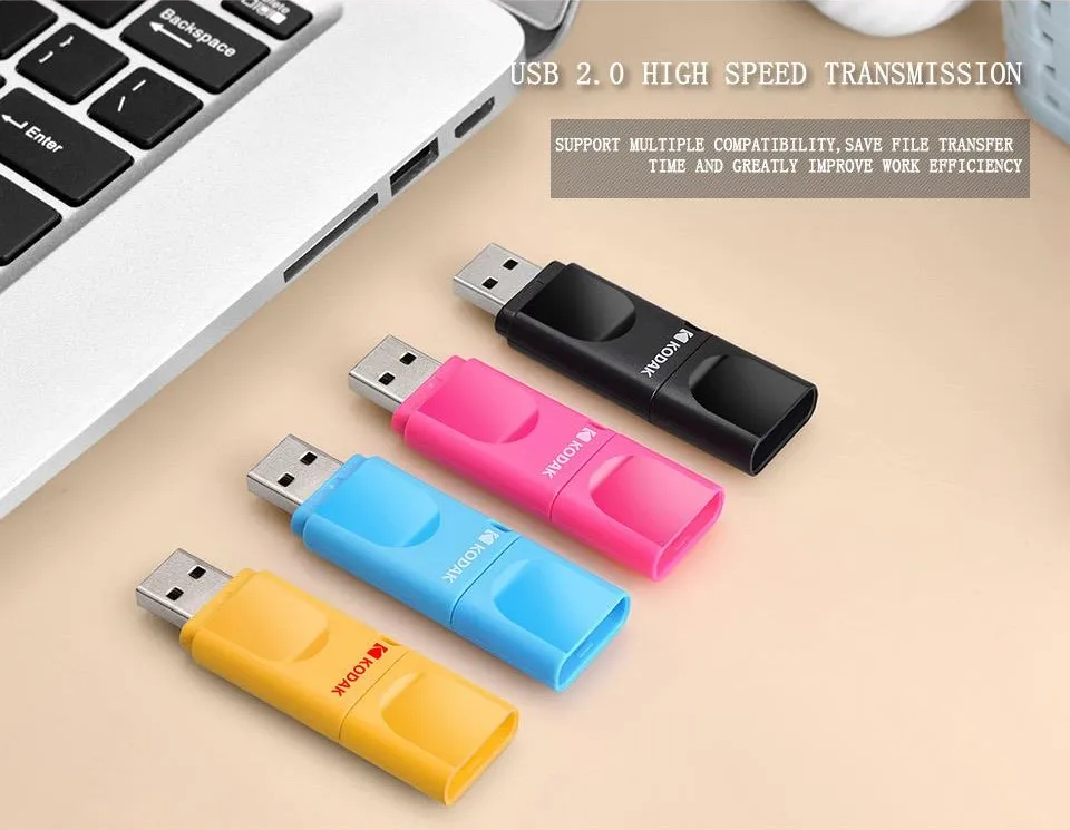 Kodak K232 USB 2,0 Мини Портативный U диск 16 Гб оперативной памяти, 32 Гб встроенной памяти, 64 ГБ USB флеш-накопитель Флешка красочные противоударный автомобиль U диск USB Стик