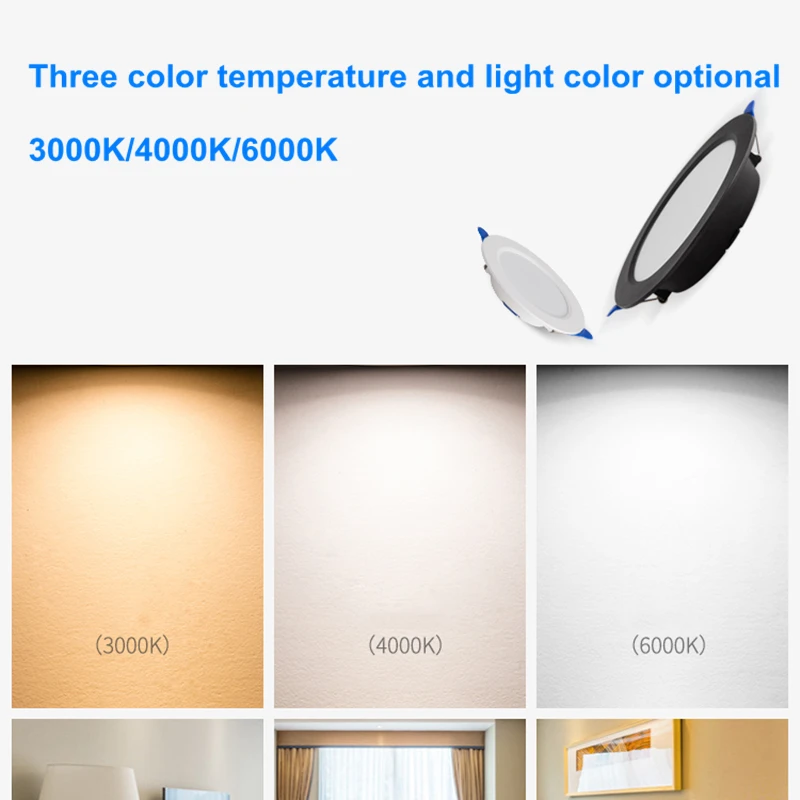 Round LED ultra-thin downlight embedded household 5W 9W 12W 18W living room aisle AC220V | Лампы и освещение