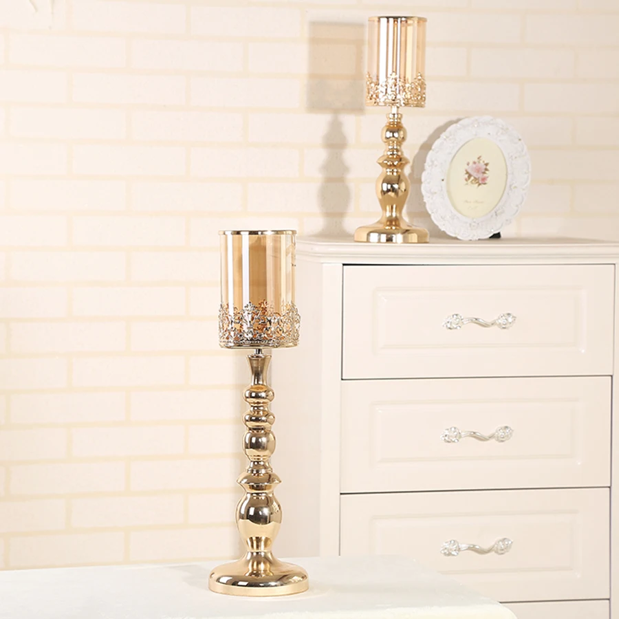 Роскошный Золотой подсвечник украшения Винтаж металлический стоя Kaarsenstandaard