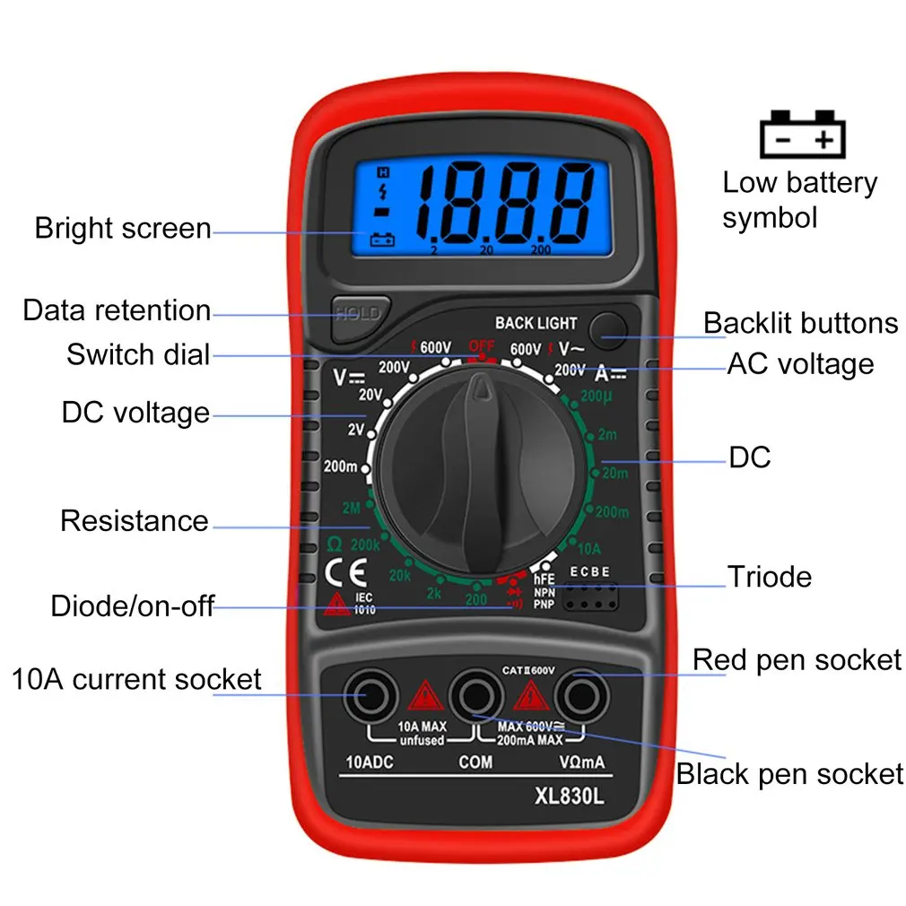 Цифровой мультиметр Универсальный высокоточный измеритель сопротивления и