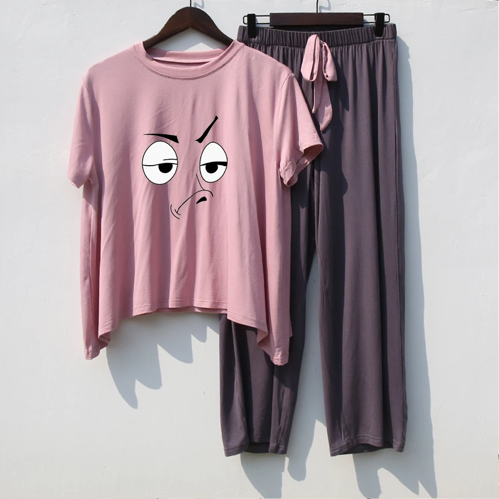 

Комплект из 2 предметов, серый домашний костюм, Женская домашняя одежда, милый женский пижамный комплект, женский домашний костюм, осенняя Ж...