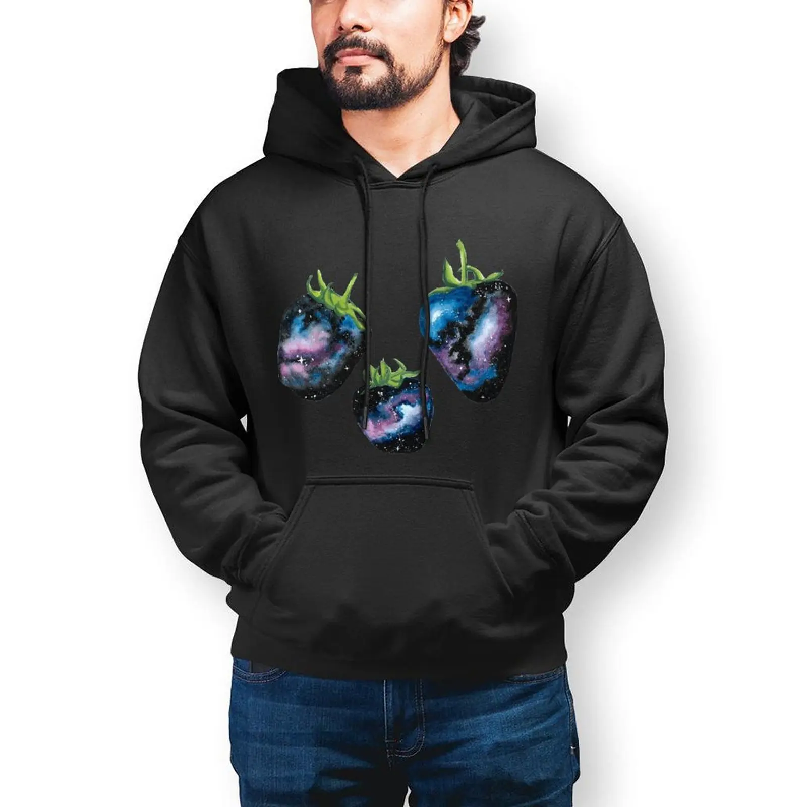 

Strawberry Hoodies Cotton Loose Pullover Hoodie Winter Long Length Nice Hoodie XL Mens