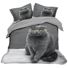 Комплект постельного белья 150x200 220x24 0 с принтом кошки, зимнее пододеяльник, пододеяльник, наволочка, мягкий, односпальный, двуспальный, Королевский