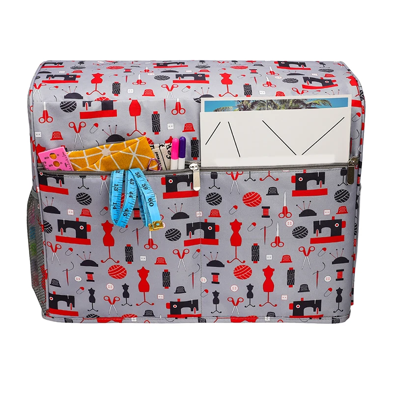 Чехол для швейной машины защитный чехол пыли сумка с карманами хранения игл и
