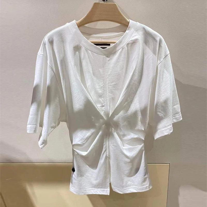 

Women T-shirt 2021 Spring and Summer New Style Ladies Stitching Short-sleeved Cotton T-shirt