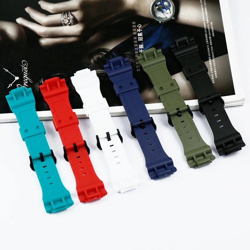 Resin strap case men's watch accessories pin buckle for Casio AQ-S810W AQ-S800W-1A sports waterproof couple watch band