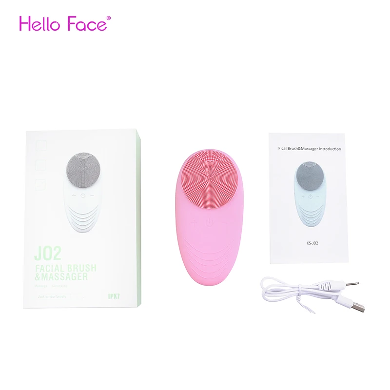 

Smart Oval Silicone Facial Cleanser Rechargeable Face Deep Cleansing and Firming Massage Brush for Spa at Home IPX7 Waterproof