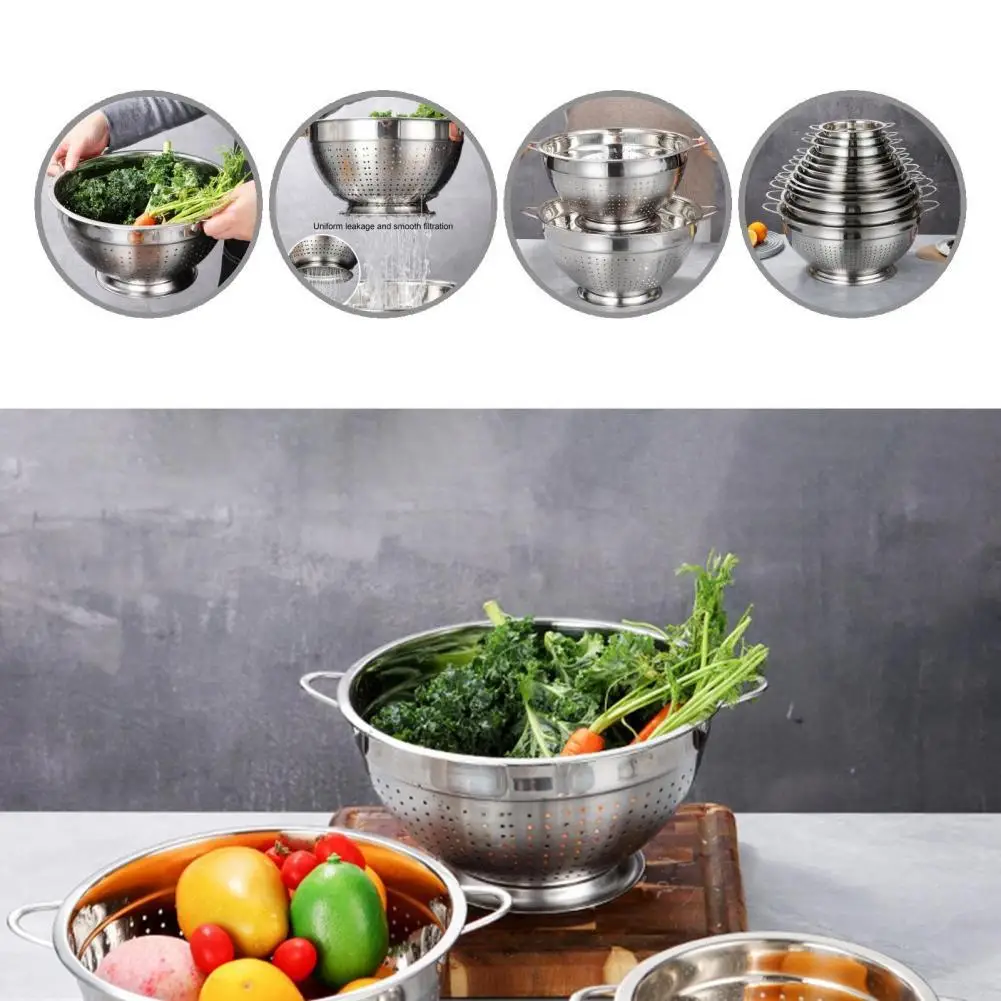 

Ситечко для овощей с двойной ручкой из нержавеющей стали