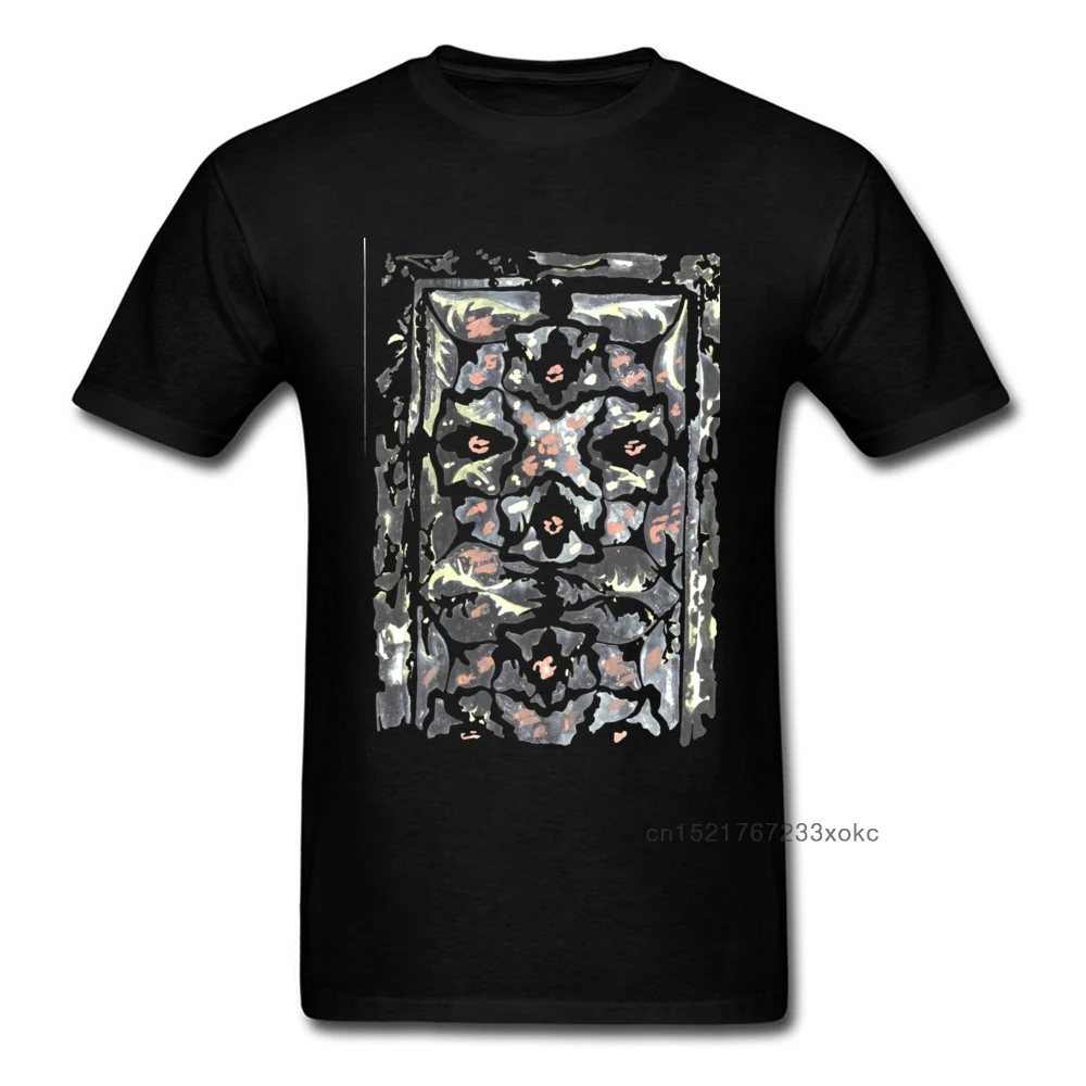 Мужская футболка с изображением зеркала в сад необычная из хлопка абстрактным