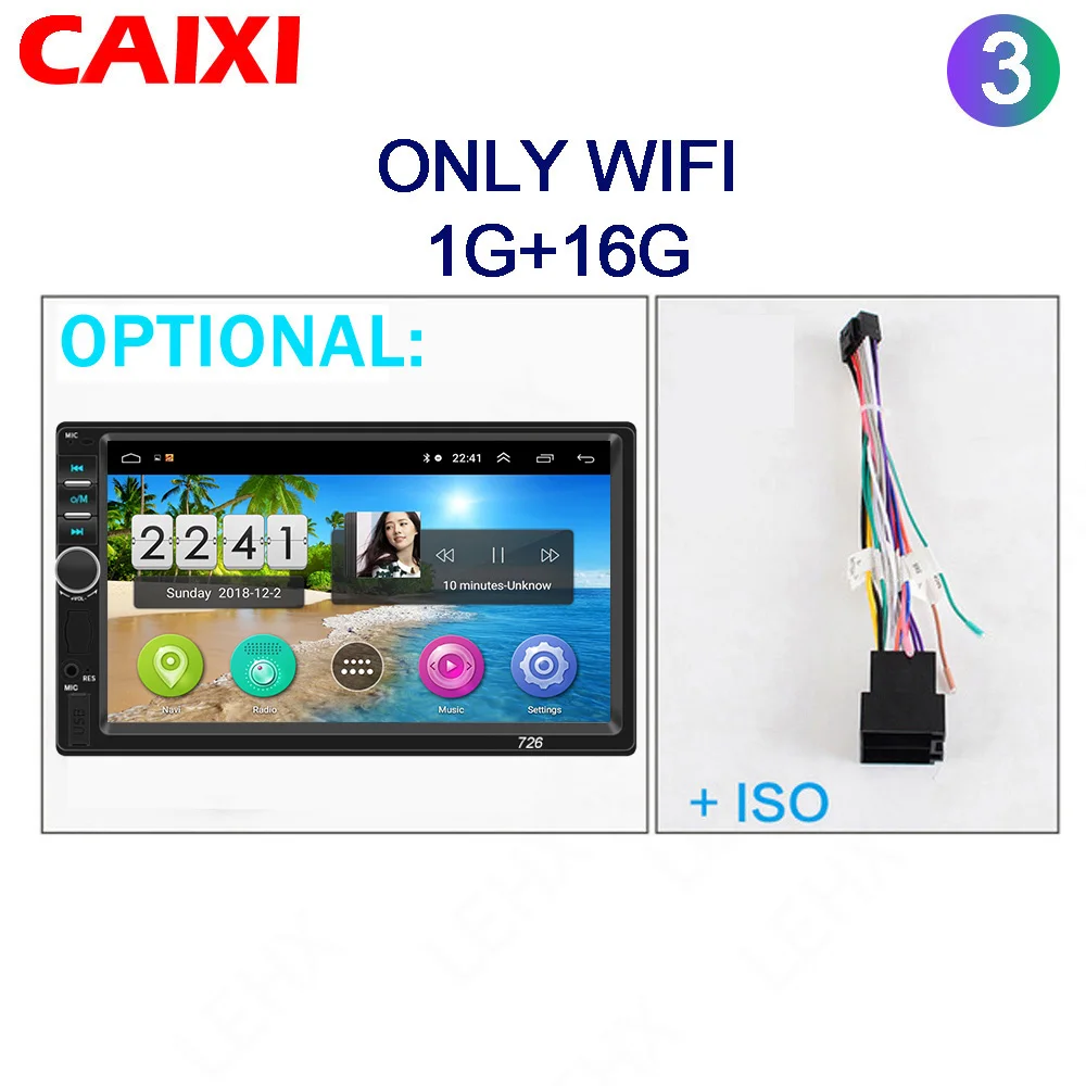 cx-726-ISO Автомобильный Android 8,1 стерео радио gps навигация Bluetooth wifi Универсальный 2din авто стерео радио четырехъядерный аудио мультимедиа воспроизведение - Цвет: cx-726-ISO