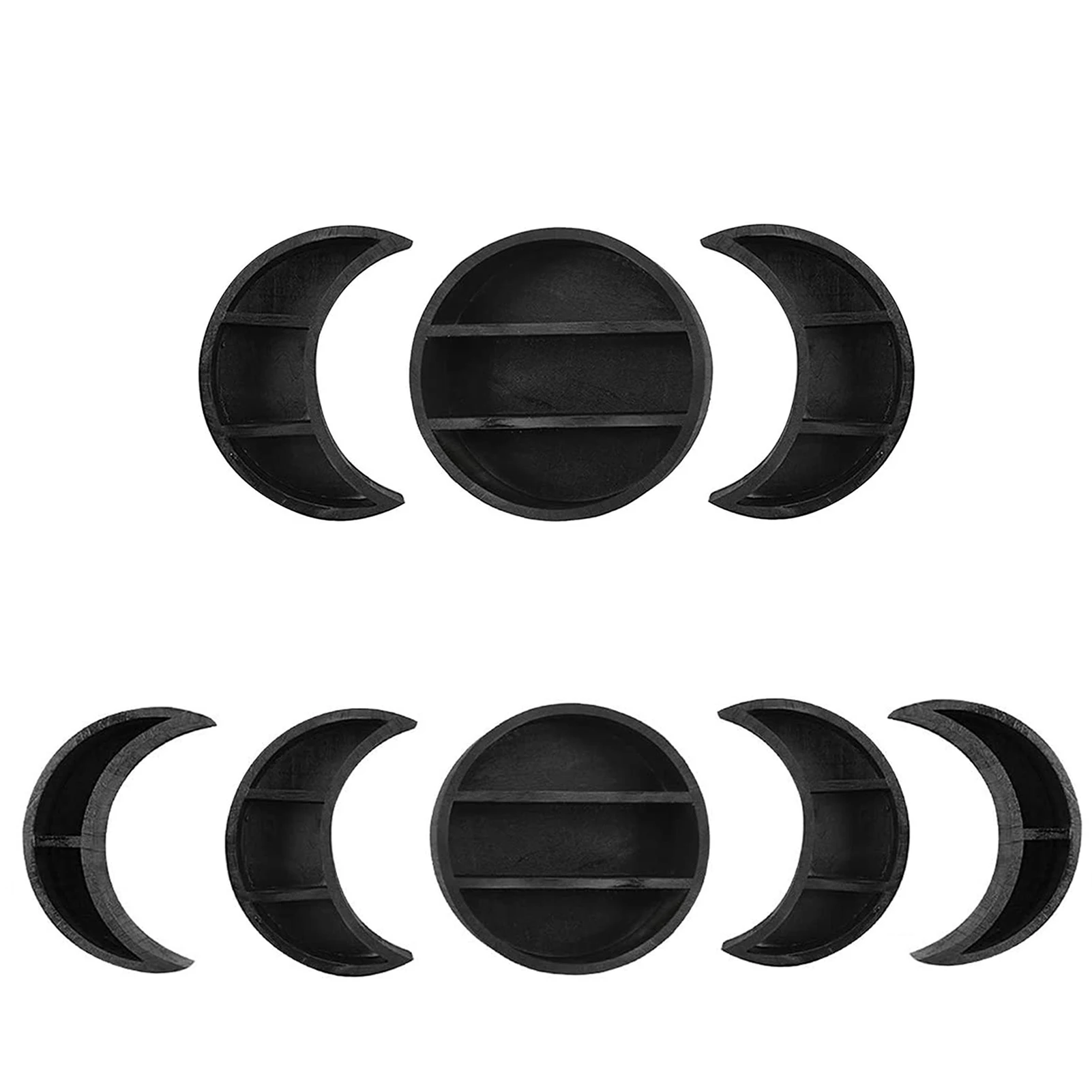 

NEW 3/5pcs Moon Phase Wall Shelves Wall Decor Full Moon And Bohemian Simple Style Rustic Feel Crescent Shelves Easy to Hang Gift