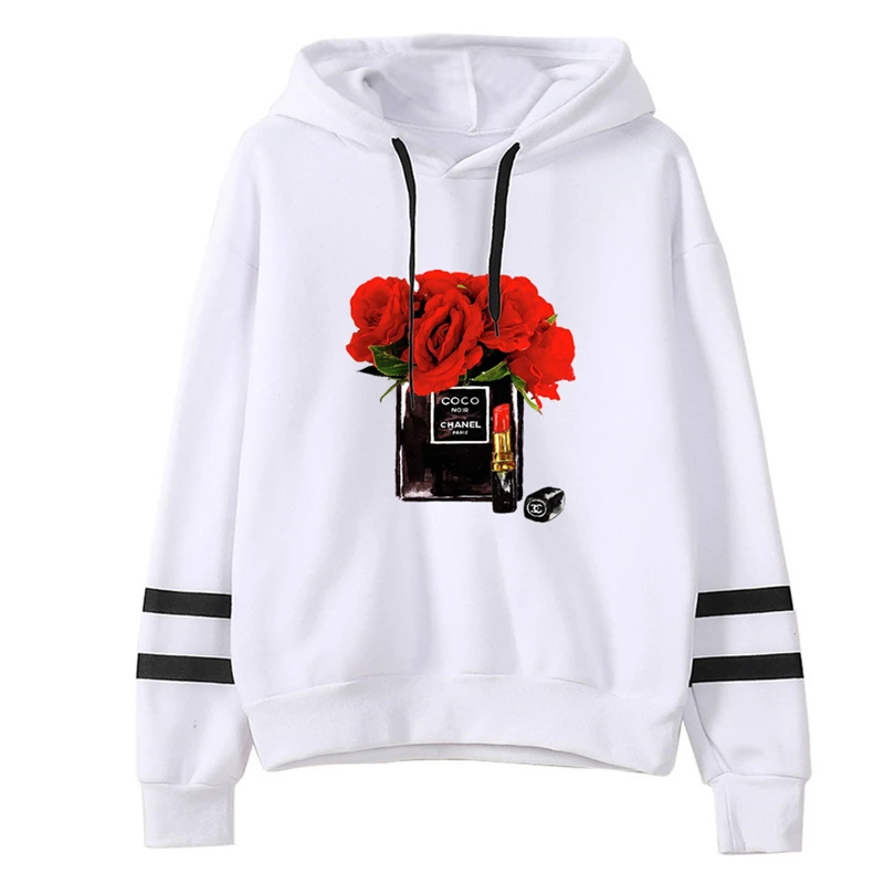 Осенне зимние новые роскошные толстовки с принтом духов женская белая толстовка