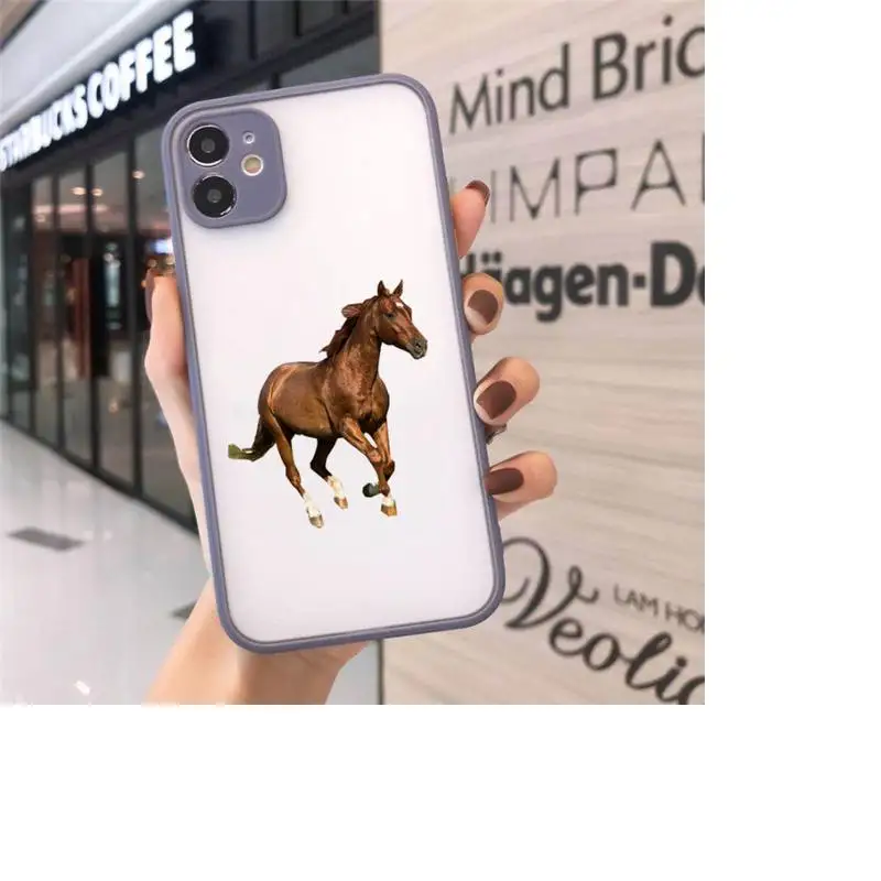 

Running horse animal Phone Case matte transparent For iphone 7 8 11 12 plus mini x xs xr pro max cover