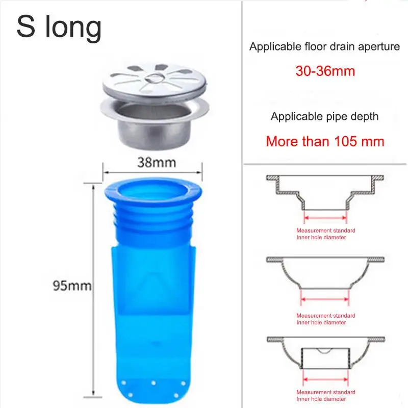 

Pest Control Silicone Anti-odor Stainless Steel Cover Floor Drain Core Kitchen Gadgets Sewer Accessories Round Deodorant