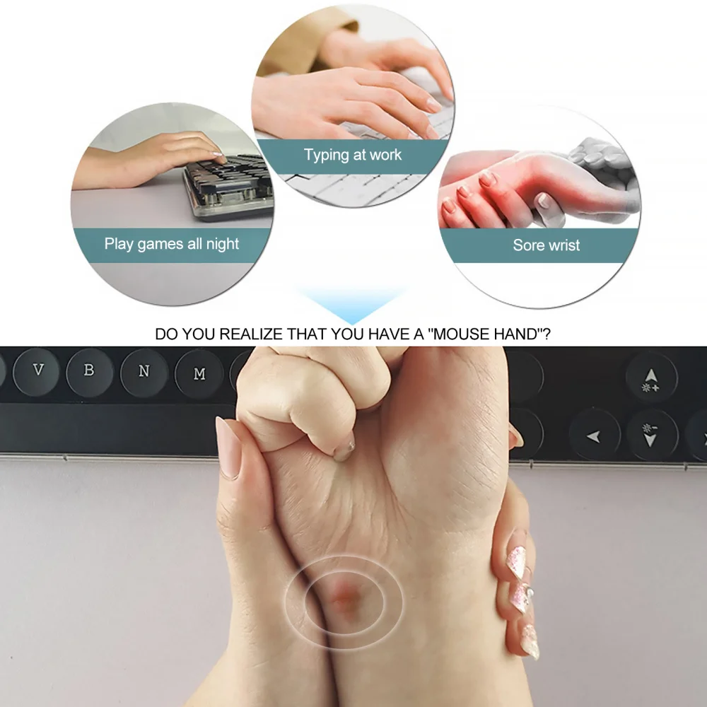 

1 Set Keyboard Wrist Rest and Pad for Computer Pain Relief Supplies (Blue)