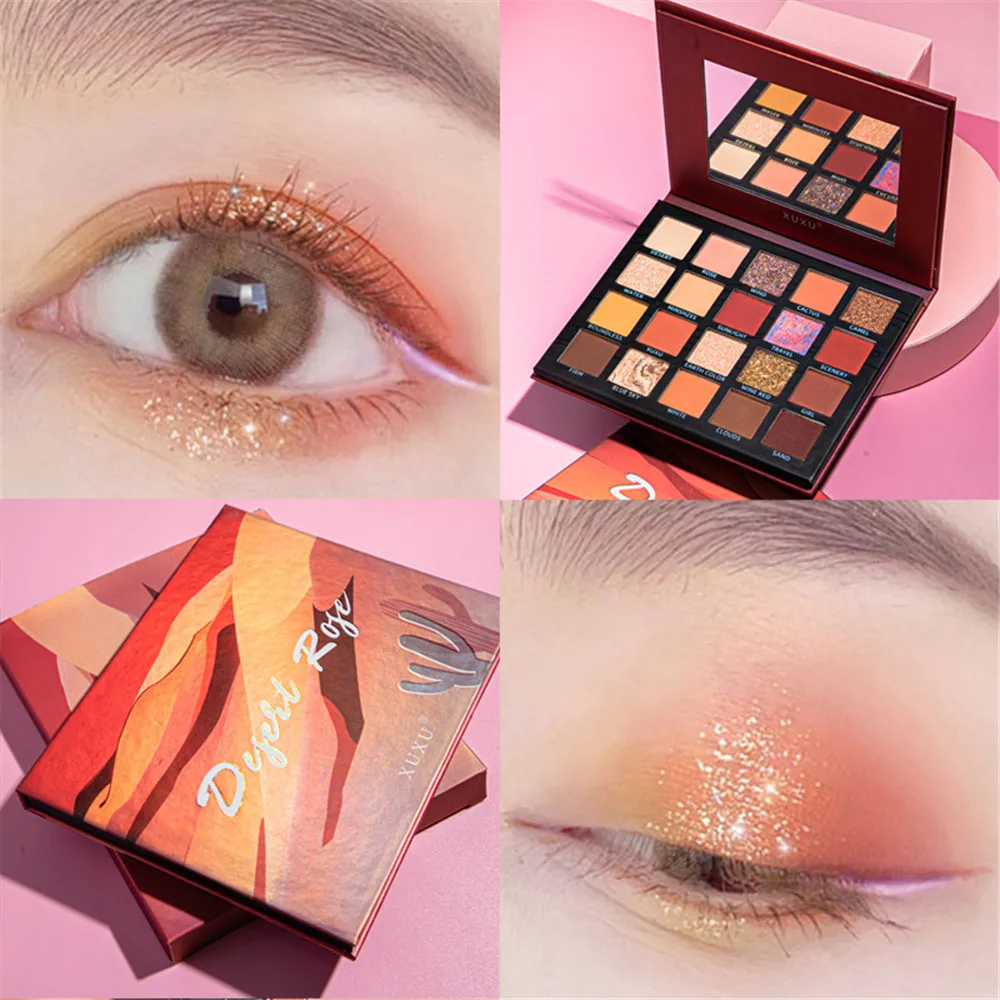20 цветов s матовые тени для век Палитра блестящие пигментные стойкие легкие в