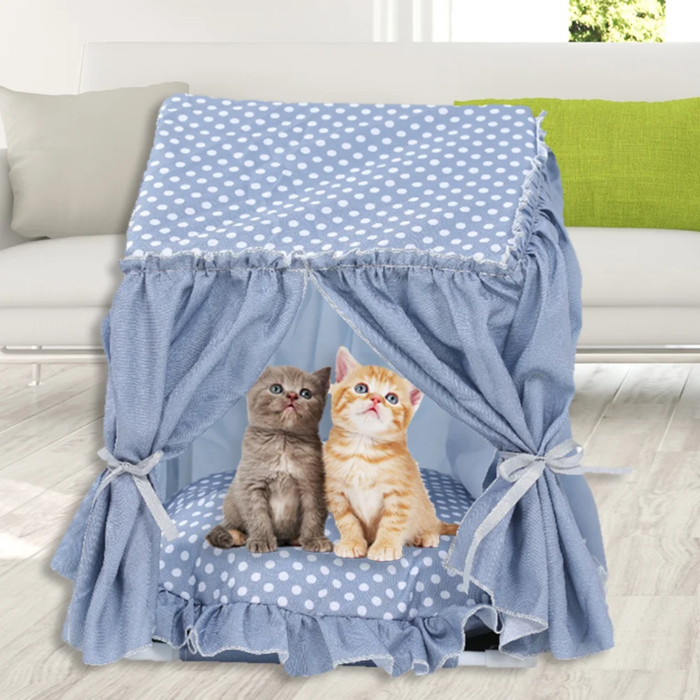 

Folding Dog House Pet Tent Cage Cat Tent Playpen Puppy Kennel Breathable Kennel with PP Cotton Cushion Pet Supplies