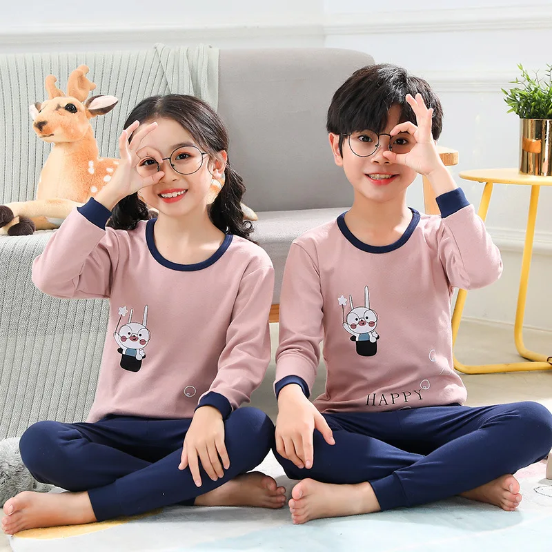 Conjuntos de pijama para ni&ntilde;os, pijama infantil de dibujos animados de manga larga, ropa para el hogar, Oto&ntilde;o e Invierno-1