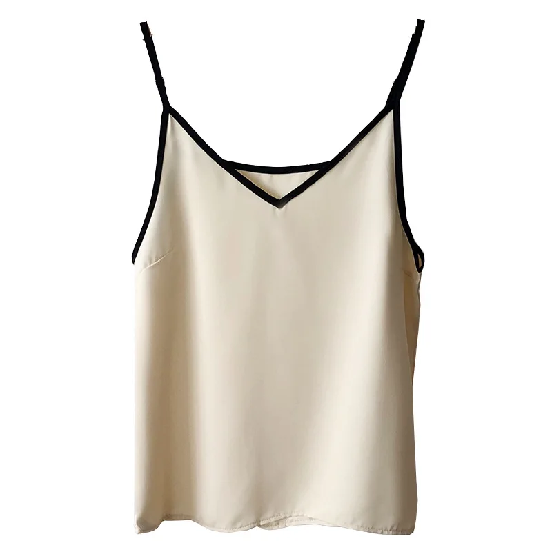 

Fashion New Satin Chiffon Camis V-neck for Women Summer Casual Tank Tops