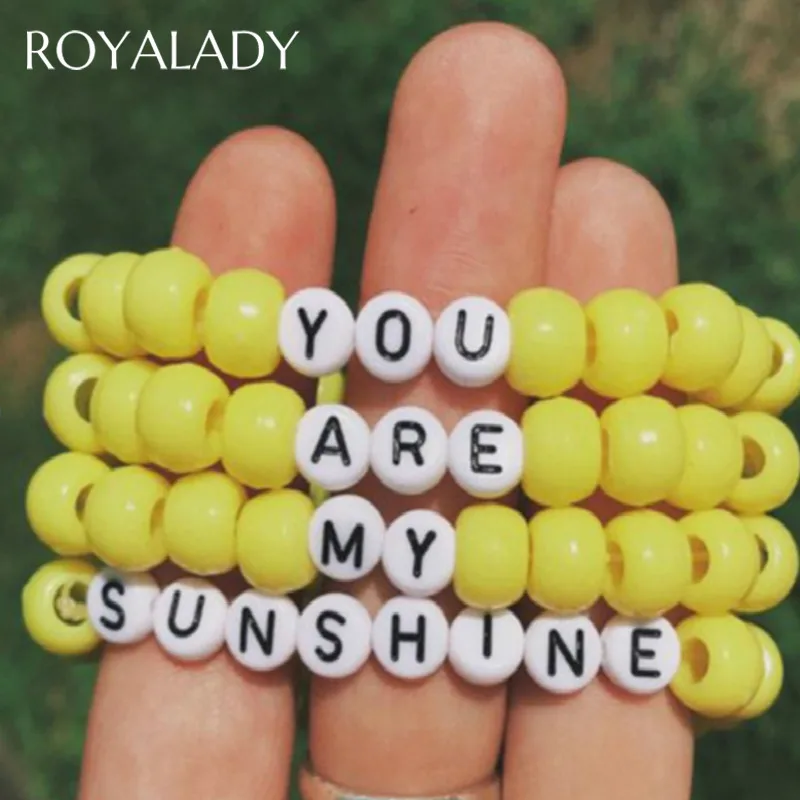 Богемные бусины с буквенным принтом очаровательный браслет 2019 ручная работа