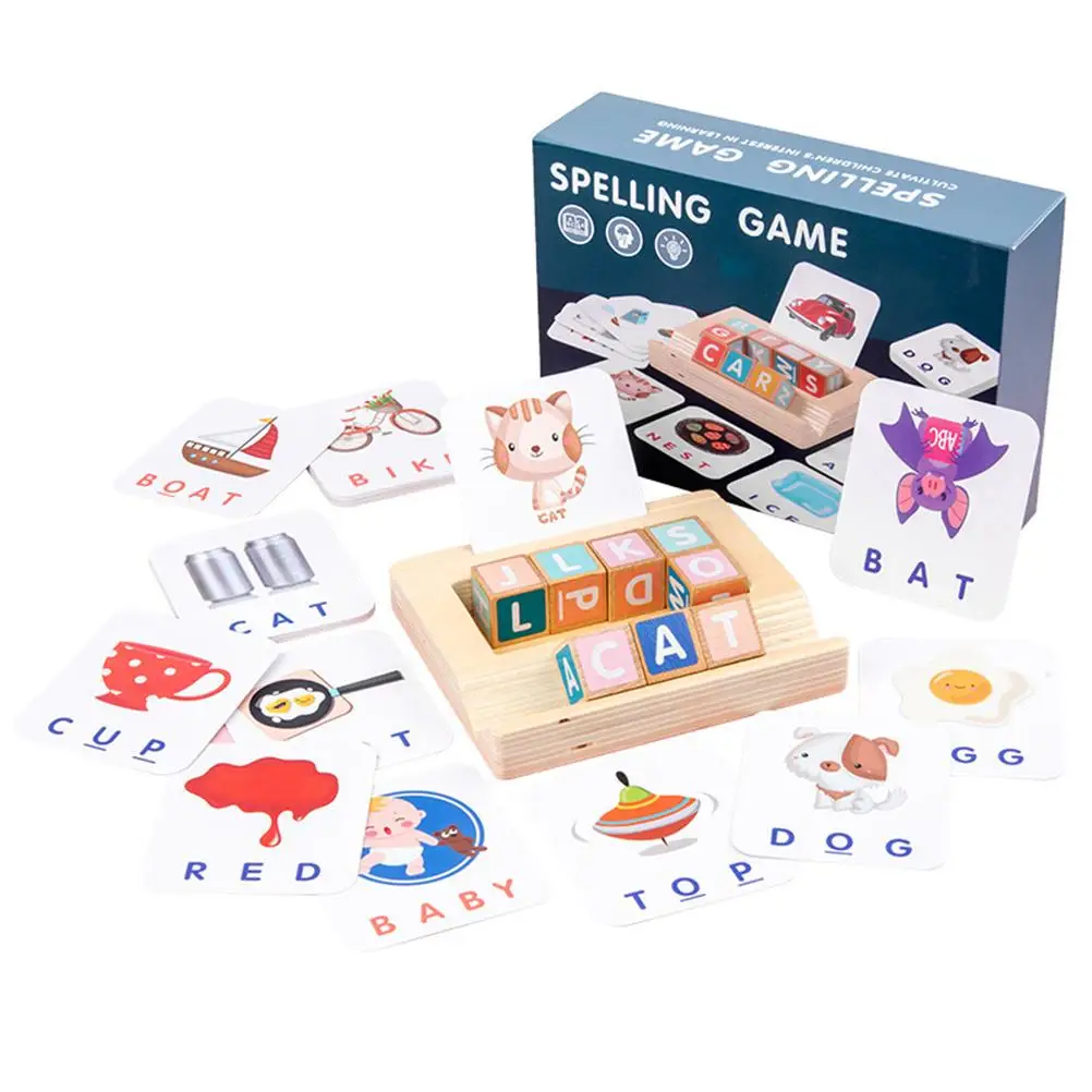 

Kids Matching Letter Game Preschool Wooden Spelling Games Learning Toys Educational Flash Cards Alphabet